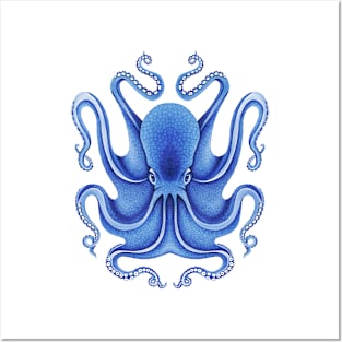 Blue Octopus Posters and Art